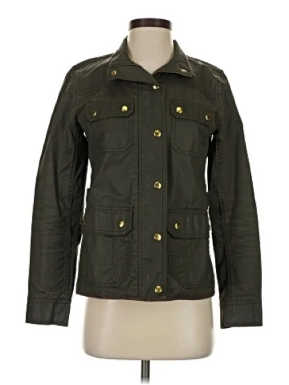 J Crew Olive Green Utility Jacket with Snap Pockets Sz M NWOT